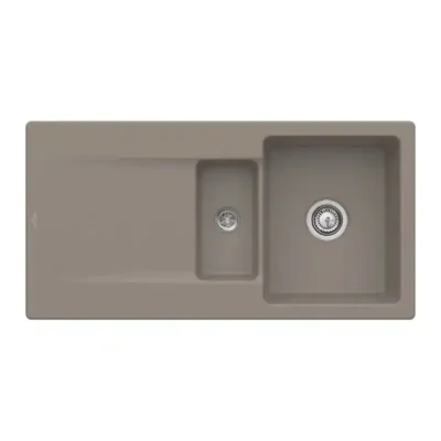 villeroy boch siluet 60 r keukenspoelbak keramiek opbouw timber excenter 1