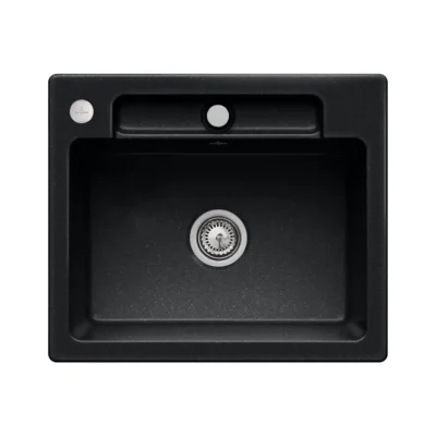 villeroy boch siluet 60 s flat keukenspoelbak keramiek vlakbouw chromit excenter 1