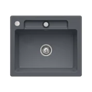 villeroy boch siluet 60 s flat keukenspoelbak keramiek vlakbouw grafiet excenter 1