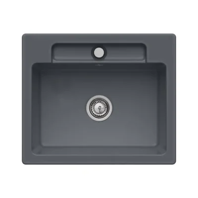 villeroy boch siluet 60 s flat keukenspoelbak keramiek vlakbouw grafiet 1