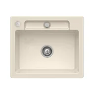 villeroy boch siluet 60 s flat keukenspoelbak keramiek vlakbouw ivory excenter 1