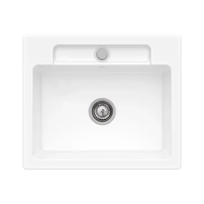 villeroy boch siluet 60 s flat keukenspoelbak keramiek vlakbouw steen wit 1