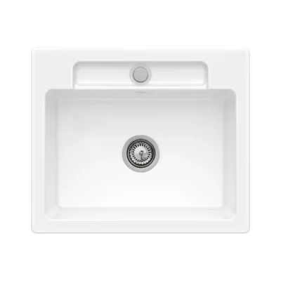 villeroy boch siluet 60 s keukenspoelbak keramiek opbouw sneeuw wit 1
