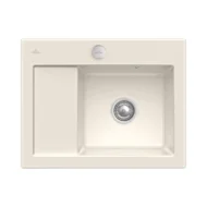 villeroy boch subway 45 compact keukenspoelbak keramiek opbouw creme rechts excenter 1