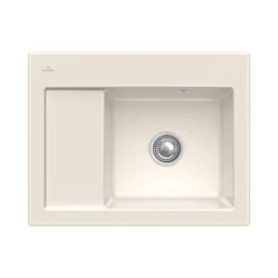 villeroy boch subway 45 compact keukenspoelbak keramiek opbouw creme rechts 1