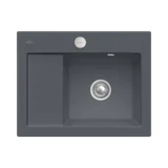 villeroy boch subway 45 compact keukenspoelbak keramiek opbouw grafiet rechts excenter 1