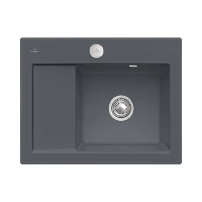 villeroy boch subway 45 compact keukenspoelbak keramiek opbouw grafiet rechts excenter 1