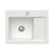 villeroy boch subway 45 compact keukenspoelbak keramiek opbouw licht grijs links excenter 1