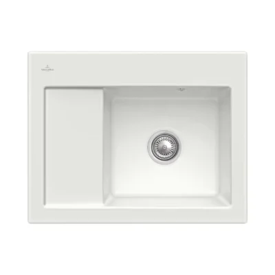 villeroy boch subway 45 compact keukenspoelbak keramiek opbouw licht grijs rechts 1