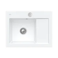 villeroy boch subway 45 compact keukenspoelbak keramiek opbouw sneeuw wit links excenter 1