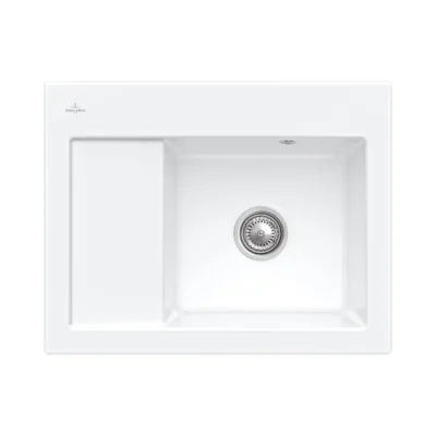 villeroy boch subway 45 compact keukenspoelbak keramiek opbouw sneeuw wit rechts 1