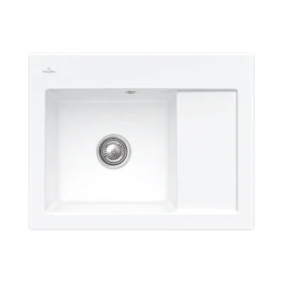 villeroy boch subway 45 compact keukenspoelbak keramiek opbouw steen wit links 1