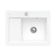 villeroy boch subway 45 compact keukenspoelbak keramiek opbouw steen wit rechts excenter 1