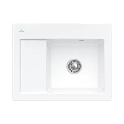villeroy boch subway 45 compact keukenspoelbak keramiek opbouw steen wit rechts 1