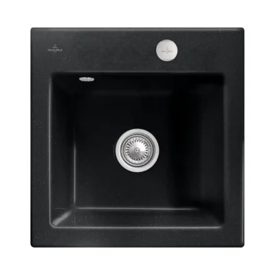 villeroy boch subway 50 s flat keukenspoelbak keramiek vlakbouw chromit excenter 1