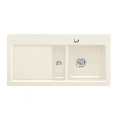 villeroy boch subway 60 flat keukenspoelbak keramiek vlakbouw creme excenter 1
