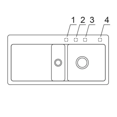 villeroy boch subway 60 flat keukenspoelbak keramiek vlakbouw grafiet excenter 2