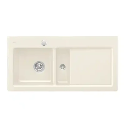 villeroy boch subway 60 keukenspoelbak keramiek opbouw creme links excenter 1