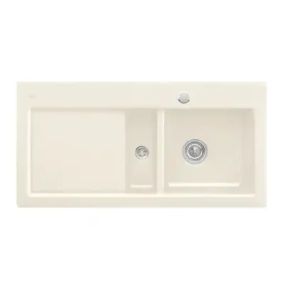 villeroy boch subway 60 keukenspoelbak keramiek opbouw creme rechts excenter 1
