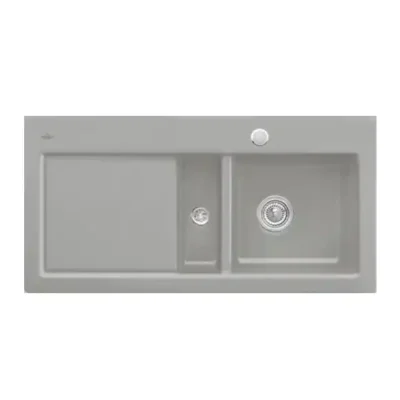 villeroy boch subway 60 keukenspoelbak keramiek opbouw fossil rechts excenter 1