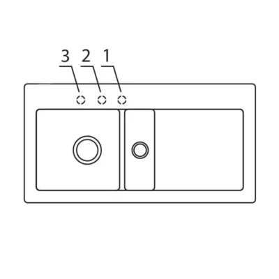 villeroy boch subway 60 keukenspoelbak keramiek opbouw grafiet links excenter 2
