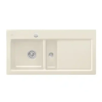 villeroy boch subway 60 keukenspoelbak keramiek opbouw ivory links excenter 1