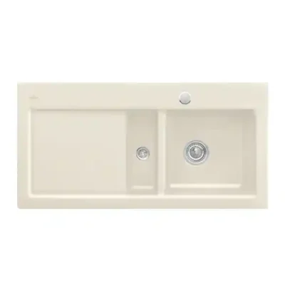 villeroy boch subway 60 keukenspoelbak keramiek opbouw ivory rechts excenter 1