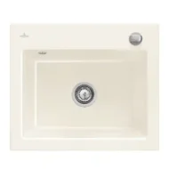 villeroy boch subway 60 s flat keukenspoelbak keramiek vlakbouw creme excenter 1