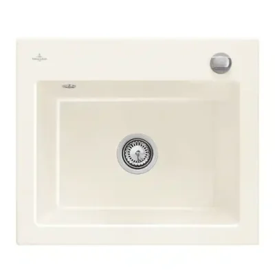 villeroy boch subway 60 s flat keukenspoelbak keramiek vlakbouw creme excenter 1