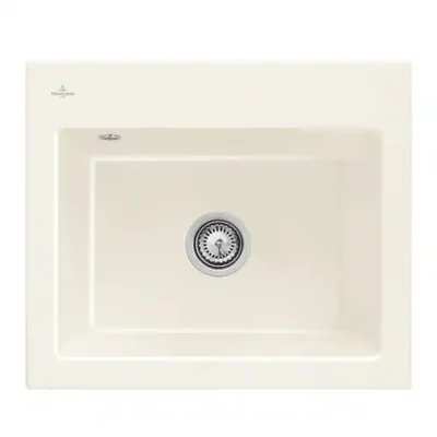 villeroy boch subway 60 s flat keukenspoelbak keramiek vlakbouw creme 1