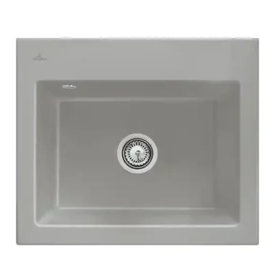 villeroy boch subway 60 s flat keukenspoelbak keramiek vlakbouw fossil 1