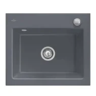 villeroy boch subway 60 s flat keukenspoelbak keramiek vlakbouw grafiet excenter 1