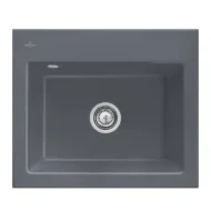 villeroy boch subway 60 s flat keukenspoelbak keramiek vlakbouw grafiet 1