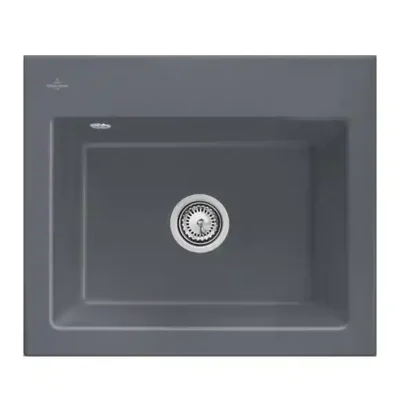 villeroy boch subway 60 s flat keukenspoelbak keramiek vlakbouw grafiet 1