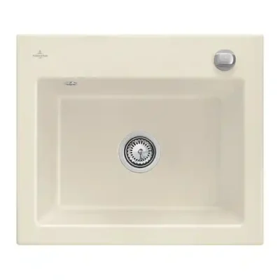 villeroy boch subway 60 s flat keukenspoelbak keramiek vlakbouw ivory excenter 1