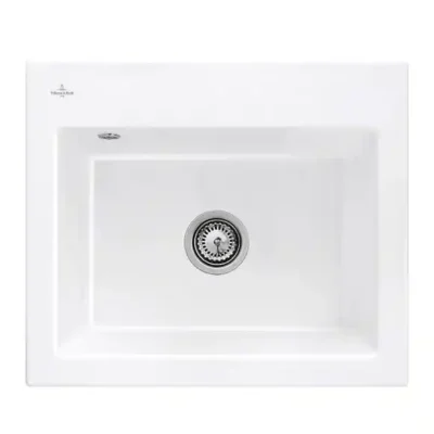 villeroy boch subway 60 s flat keukenspoelbak keramiek vlakbouw wit alpin hoogglans 1