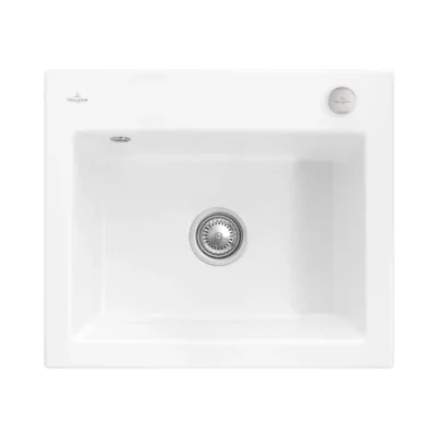 villeroy boch subway 60 s keukenspoelbak keramiek opbouw sneeuw wit excenter 1