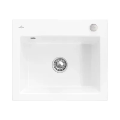 villeroy boch subway 60 s keukenspoelbak keramiek opbouw steen wit excenter 1