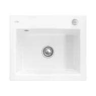 villeroy boch subway 60 s keukenspoelbak keramiek opbouw wit alpin hoogglans excenter 1