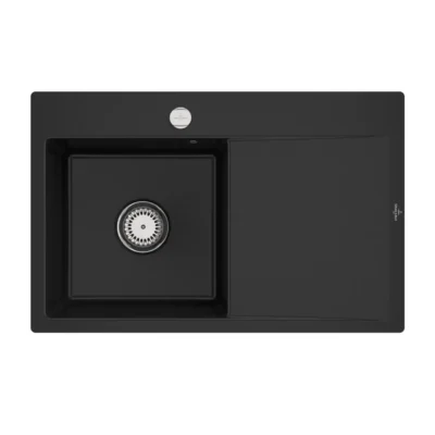 villeroy boch subway style 45 flat keukenspoelbak keramiek vlakbouw chromit links excenter 1