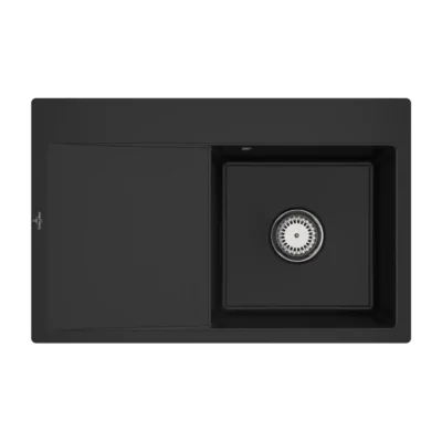 villeroy boch subway style 45 flat keukenspoelbak keramiek vlakbouw chromit rechts 1