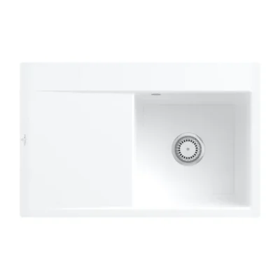 villeroy boch subway style 45 flat keukenspoelbak keramiek vlakbouw wit alpin hoogglans rechts 1
