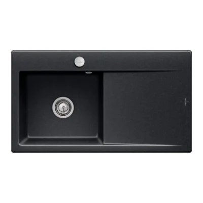 villeroy boch subway style 50 flat keukenspoelbak keramiek vlakbouw chromit links excenter 1