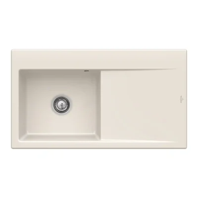 villeroy boch subway style 50 flat keukenspoelbak keramiek vlakbouw creme links 1