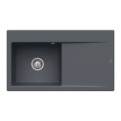 villeroy boch subway style 50 flat keukenspoelbak keramiek vlakbouw grafiet links 1