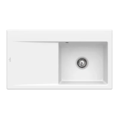 villeroy boch subway style 50 flat keukenspoelbak keramiek vlakbouw sneeuw wit rechts 1