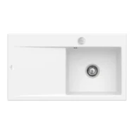 villeroy boch subway style 50 keukenspoelbak keramiek opbouw steen wit rechts excenter 1