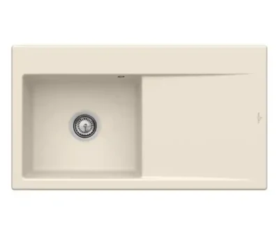 villeroy boch subway style 50 keukenspoelbak links keramiek ivory opbouw 1