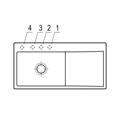 villeroy boch subway style 60 flat keukenspoelbak keramiek vlakbouw creme links excenter 2