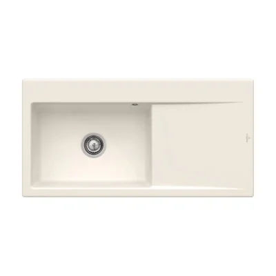 villeroy boch subway style 60 flat keukenspoelbak keramiek vlakbouw creme links 1